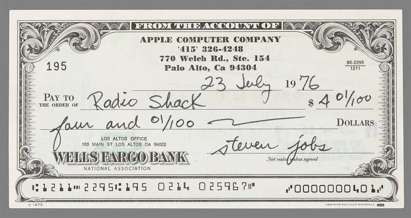 Apple Memorabilia: Einzigartiger Scheck von Steve Jobs erzielt Rekordpreis
